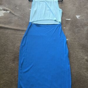 Two-Tone Blue Bodycon Dress